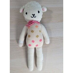 Cuddle Kind Lucy The Lamb Plush Handmade Soft Knit Stuffed Animal 13" Plushie